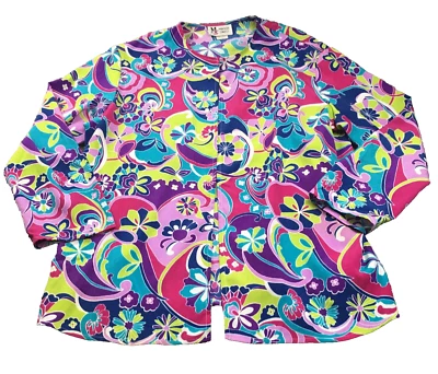 Cárdigan Maggie Sweet para mujer talla 1X retro floral carrera capas mangas 3/4 nuevo sin etiquetas Foto 1 de 4