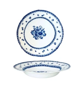 Arabia Finland FINN FLOWER BLUE White Scalloped 7 5/8" Rimmed Soup Bowl NEW - Picture 1 of 9