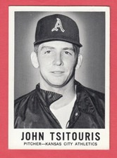 1960 Leaf Baseball # 63 John Tsitouris -- Athletics -- Box 732-509