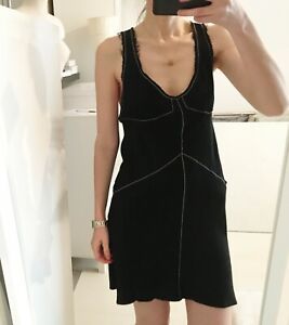 Zara Studio slip dress with contrasting stitching. Raw cut edges. Size XS/S.