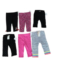 First Impressions/Kids Headquarters Leggings - Black, Pink, 6-Piece - Picture 1 of 1