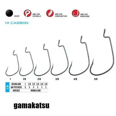 AMI GAMAKATSU WORM 314 MB BLACK BASS SPINNING x CREATURE O GAMBERI O SHAD
