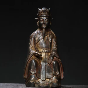 Statua Buddha bronzo 10" antica dinastia ming buddismo tibetano tempio marchio yongle - Foto 1 di 14