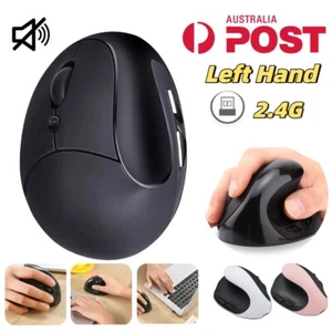 Left Hand Wireless Mouse Game Ergonomic Vertical 2.4G Cordless USB PC Laptop AU - Picture 1 of 19