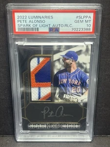 Pete Alonso Auto Patch 2022 Topps Luminaries Spark Of Light 1/15 NYM PSA 10 Gem - Picture 1 of 4