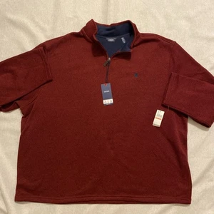 IZOD Advantage Red 1/4 Zip Pullover Fleece Sweatshi Mens 3XL - Picture 1 of 7