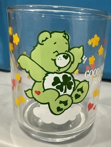 Vintage 1986 Care Good Luck Bear Glas Trinkbecher Sammeltasse 3 Zoll - Bild 1 von 9