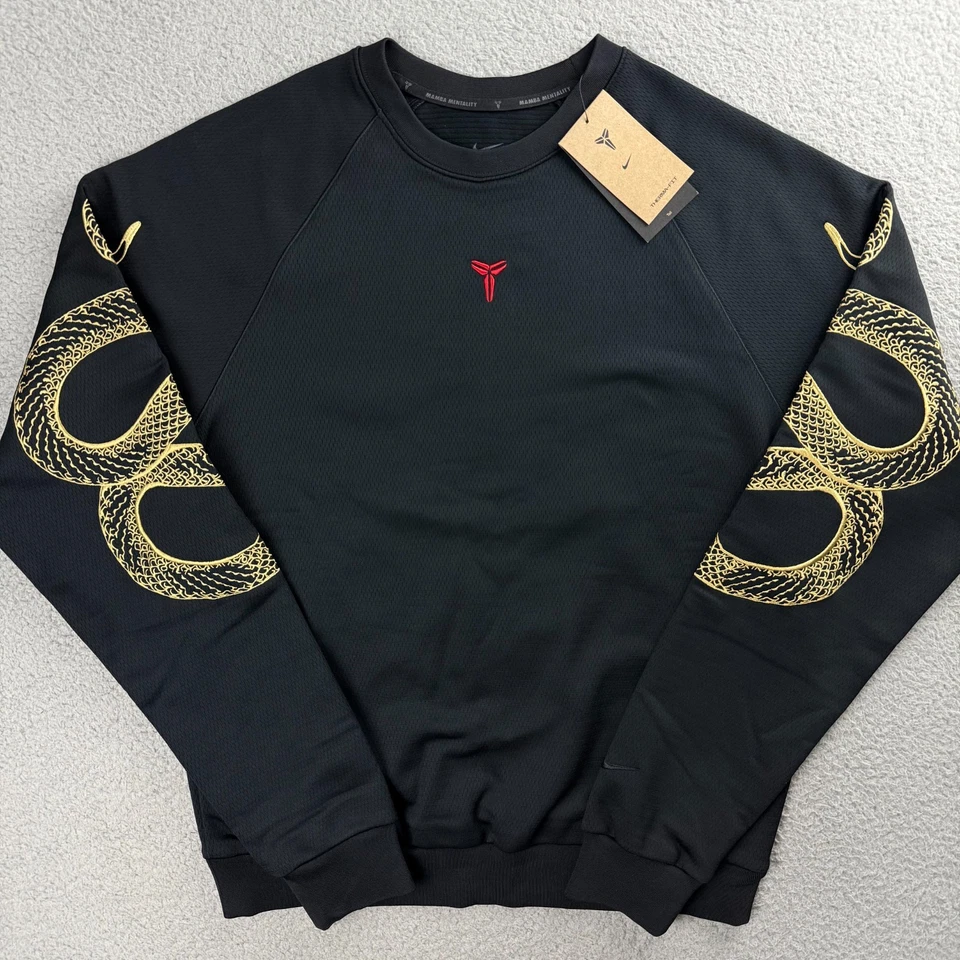 Kobe Year Of Mamba Nike Therma Crewneck Black Sweatshirt HQ4697-010 Size M