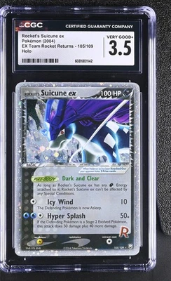 CGC 3.5 Rocket's Suicune ex EX Team Rocket Returns 105/109 Holo Pokemon Card - Image 1 of 2