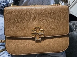 TORY BURCH 140987 BRITTEN TIRAMISU, GOLD HARDWARE WOMENS SMALL SHOULDER BAG - Picture 1 of 14