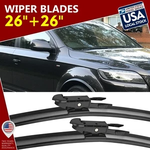 Front Windshield Wiper Blades Pair 26"+26" All Season For Ford Fusion 2013-2020 - Picture 1 of 14