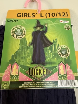 Brand new! Girls 10/12 Wicked Witch Costume with cape hat dress disguise - Image 1 of 3