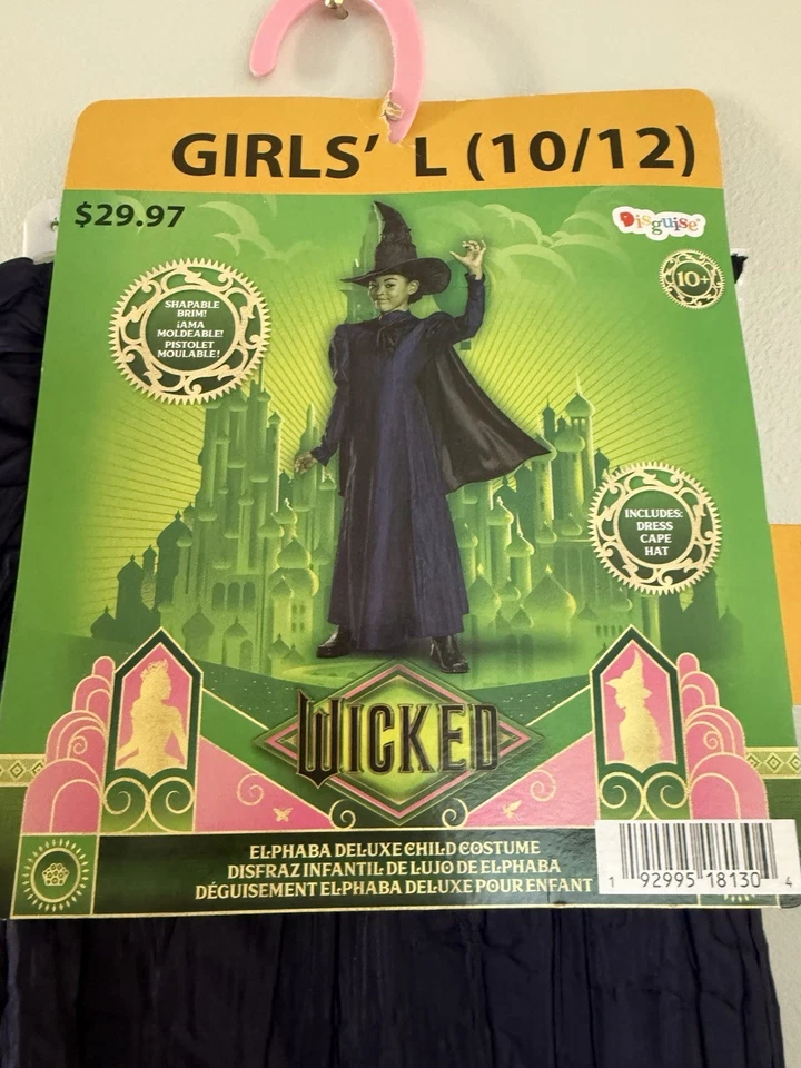 Brand new! Girls 10/12 Wicked Witch Costume with cape hat dress disguise - Image 1 of 3