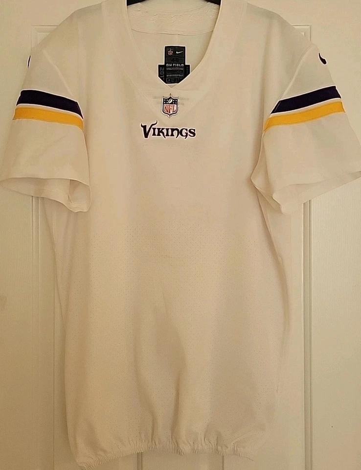 Camiseta deportiva 100 % auténtica 2017 Nike Minnesota Vikings Team emitida en juegos usada L 46 Foto 1 de 4