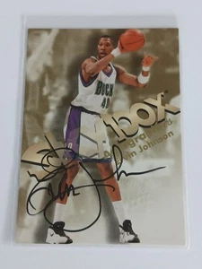 1998-99 Skybox Premium Ervin Johnson Autographics Bucks ON CARD AUTO Signature - Picture 1 of 2
