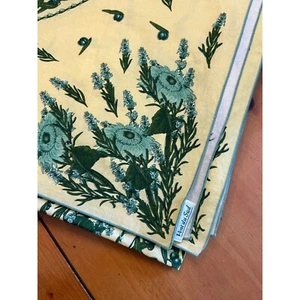 Vent Du Sud Tablecloth France Yellow Teal and Green Floral 70" Square - Picture 1 of 5