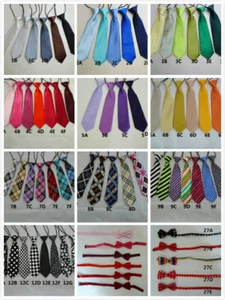 Girls/Boys Fashion Elastic Neck Tie & Bow Tie Toddlers Children Kids - Picture 1 of 34