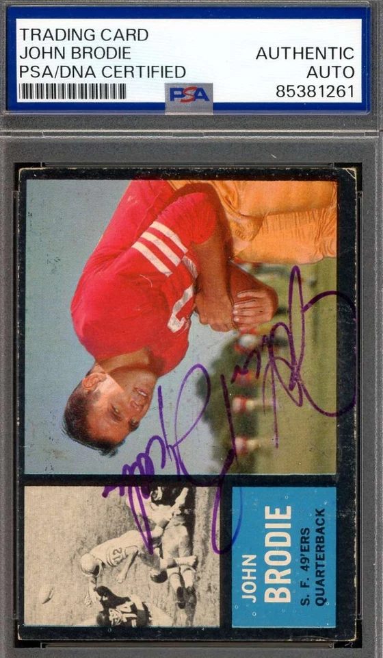 约翰·布罗迪 PSA DNA 签名 1962 年 Topps 亲笔签名 — 第 1/1 张图片