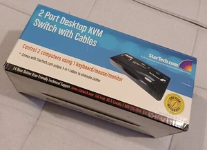 NEW Startech 2 port Desktop Kvm Switch with Cables BNIB - Afbeelding 1 van 2