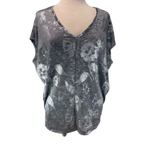 WHBM White House Black Market Size L Silver Semi Sheer Blouse Dolman Sleeve Top - Picture 1 of 7