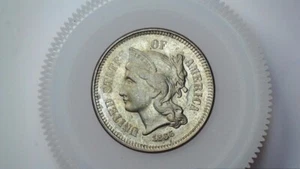 1866 3 Cent Nickel, Free Shipping. - Picture 1 of 2