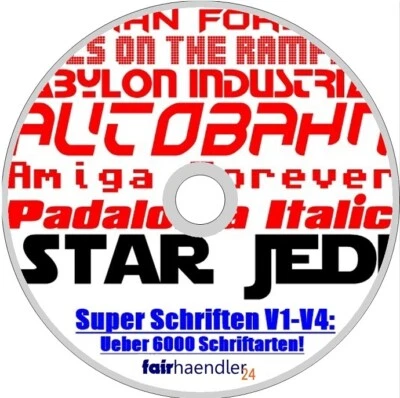 Super Schriften V1-V4 Paket Über 6000 FONTS Schriftarten für den PC Star Wars CD - Bild 1 von 4