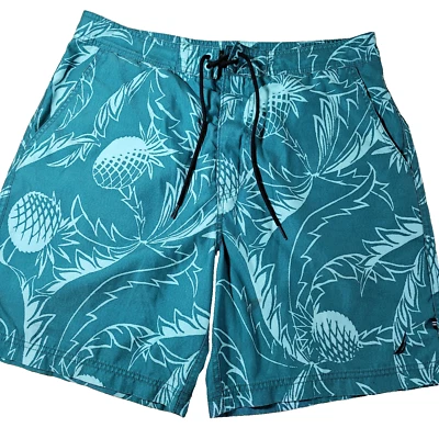 Nautica Men's 34 Green Pineapple Print Swim Surf Beach Shorts - Image 1 of 4