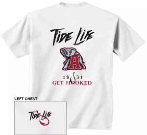 ALABAMA CRIMSON TIDE LIFE GET HOOKED NEW WORLD GRAFIK T-SHIRT 100 % BAUMWOLLE - Bild 1 von 1