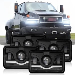 For GMC C1500 Suburban G2500 G3500 Van 4pcs 4x6'' inch LED Headlights Hi/Lo Beam - Picture 1 of 19