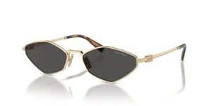 MIU MIU MU 56ZS ZVN5S0 Gold Dark Grey Lens Women Sunglasses AUTHENTIC - Picture 1 of 7