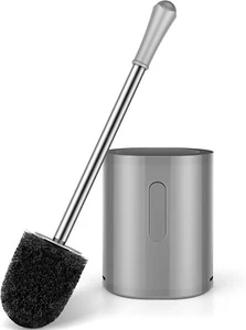 Toilet Brush and Holder, Compact Size Toilet Bowl Brush with Stainless Steel Han - Picture 1 of 7