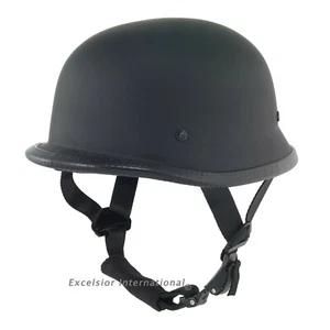 German Novelty Flat Black Motorcycle Half Helmet Cruiser Biker S,M,L,XL,XXL - Picture 1 of 3