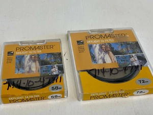 KK8: Lot of 2 Promaster Skylight 1A Filter 58mm & 72mm - Picture 1 of 5