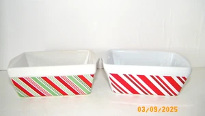 Celebrate It Mini Stoneware Baking Dish Small Loaf Pan Christmas 6” Set 2 EUC - Picture 1 of 4