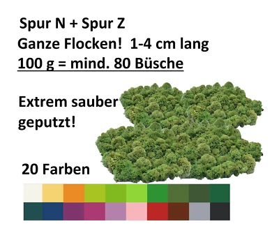Muwse ohne Dreck ca 80 Büsche Bäume Hecken Rentier- Islandmoos Spur N/Z - 100g - Bild 1 von 3
