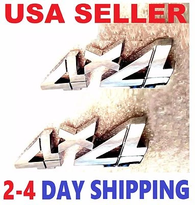 X2 Chrome 4 X 4 EMBLEM 4X4 INTERNATIONAL Deluxe HARVESTER TRUCK logo DECAL badge - Image 1 of 4