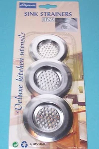 Abflußsieb Metall 3er Set Spüle , Dusche ,Haarfangsieb , Ausguss-Sieb - Bild 1 von 1