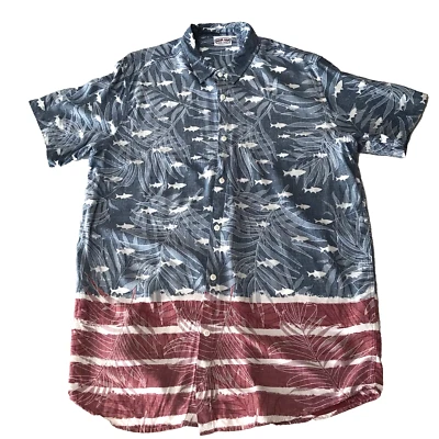 Camisa Ron Jon Hombre XXL American Flag Fish Palm Patriotic RWB Surf Resort 4th July Foto 1 de 4