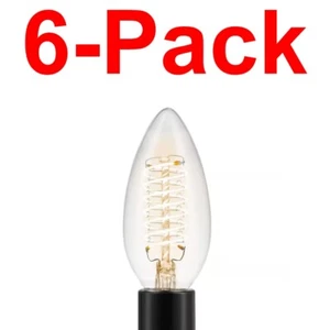 EcoSmart 6-Pack 60W Equiv B11 E12 Candelabra Fine Filament LED Lightbulb 2700K - Picture 1 of 4