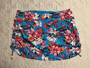 Costume da bagno Lands End Plus 26W controllo gonna turchese giglio palma floreale fondo - Foto 1 di 24