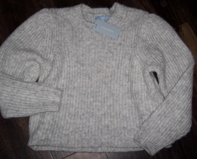 NWT Antonio Melani LIGHT HEATHER GRAY Ribbed ASHWIN KNIT Sweater Ladies L GREAT - Image 1 of 3