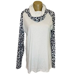 Leopard Print Cowl Neck Sweater Top (1093) - Picture 1 of 2