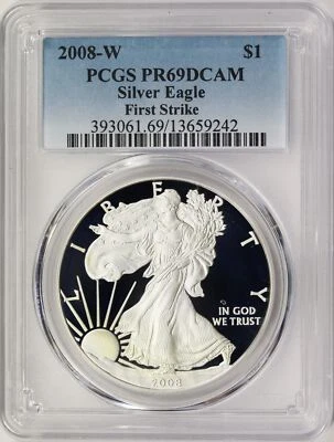 2008-W American Silver Eagle PCGS PR69DCAM First Strike - Image 1 of 4