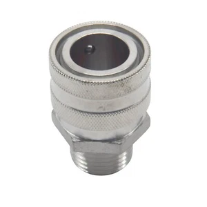 1/2" Quick Disconnect Female Coupler x 3/8" Male NPT 6000 PSI SS304 - Picture 1 of 5
