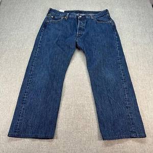 Levis 501 Jeans Herren 36x25 Blau Straight Relaxed Denim Button Fly Medium Wash - Bild 1 von 9