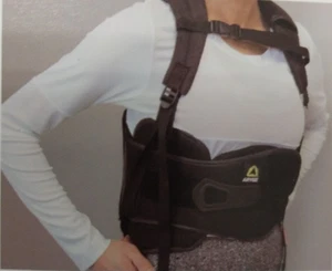 Aryse Metforce Universal Back Brace Solid Black With Adjustable Band Pull Strap - Picture 1 of 6