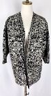 Chicos Travelers Jacket Womens Size P12 P14 Brown Black Abstract Soutache Sheer