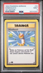 π₯ PSA 9 MINT 1ST EDITION GUST OF WIND| BASE SET GERMAN 93/102 π₯ - Picture 1 of 3