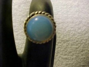 Silver Plate Opaline Ring Size 6 - Picture 1 of 7