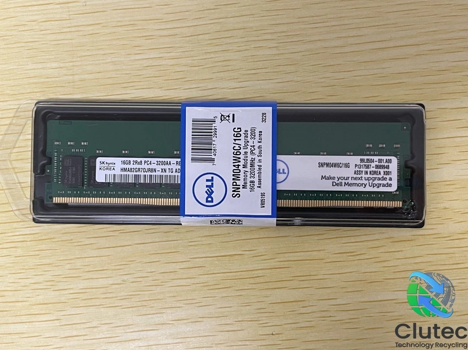 NEW Sealed DELL SK hynix 16GB Server Memory DDR 4 3200MHz PC4 2Rx8 HMA82GR7DJR8N - Image 1 of 1
